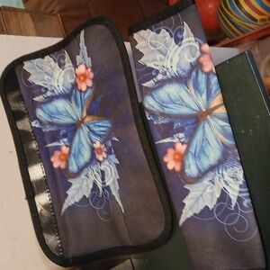 Blue Butterfly Car Seatbelt  Covers